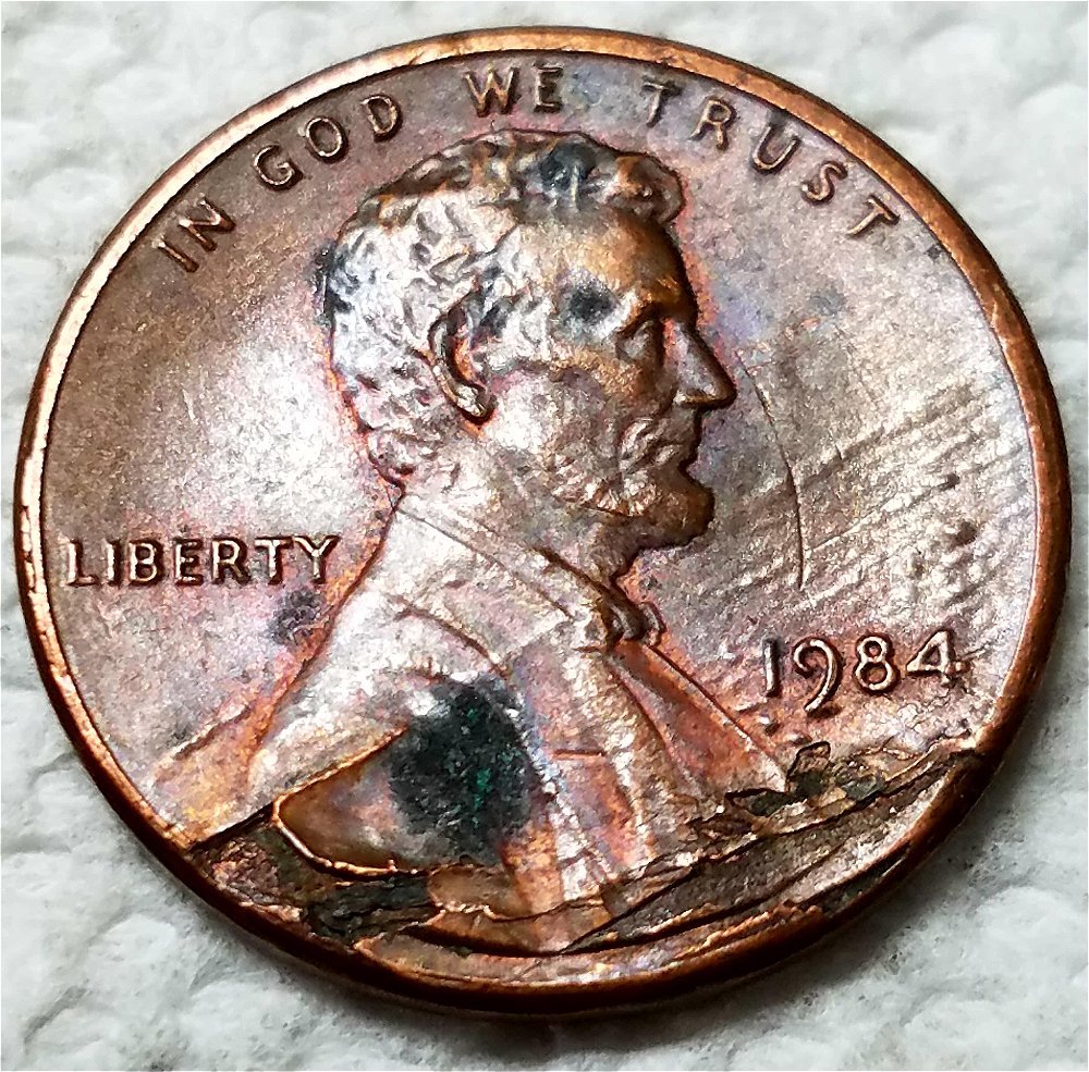 1984-P-Lincoln-Cent-Lamination-Or-De-Lamination-On-Obverse?